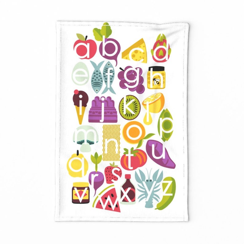 Alphabet Tea Towel Abc Kitchen Tea Towel by cjldesigns Tea Towel Education Abc Letters Linen Cotton Canvas Tea Towel by Spoonflower