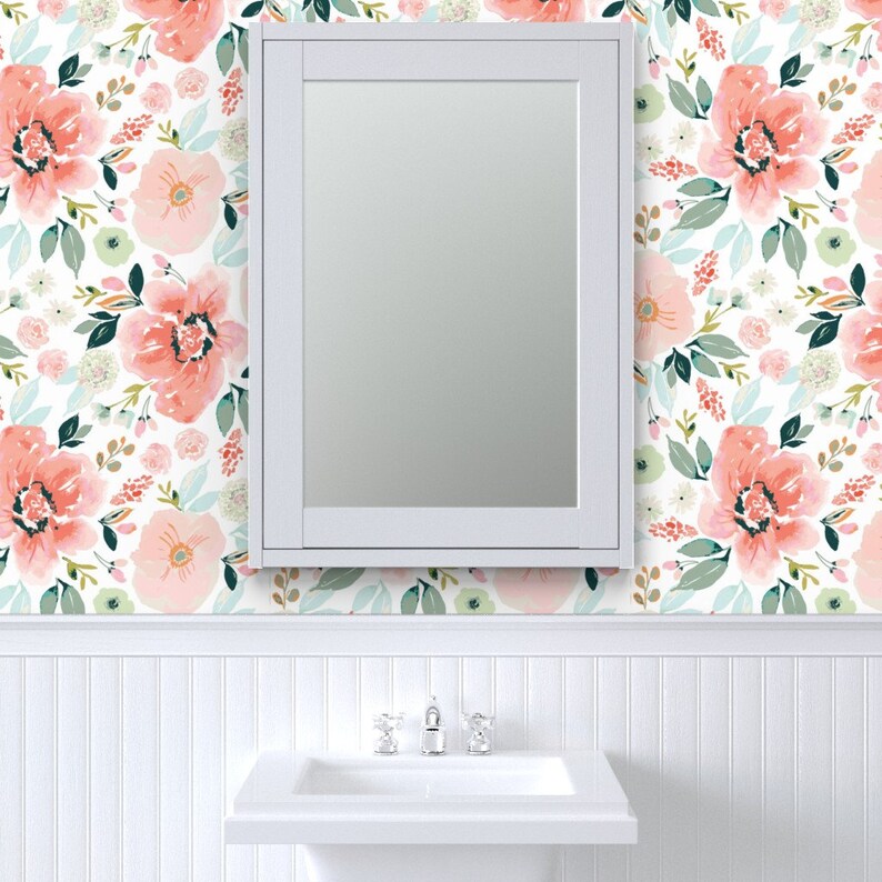 Floral Commercial Grade Wallpaper Tigerlilysummer Jumbo by Etsy