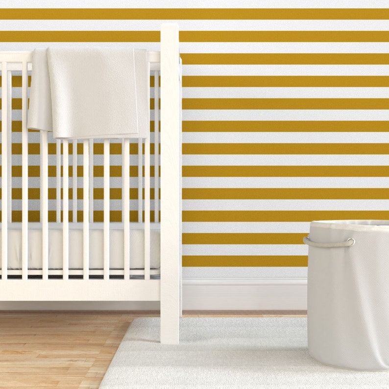 Gold Stripe Wallpaper the New Nautical Stripe by Etsy