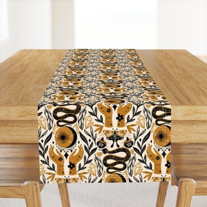 Snakes Table Runner - Eclectic Mystical Magic by trendy_creation_prints - Mystical Magic Eclectic  Cotton Sateen Table Runner by Spoonflower