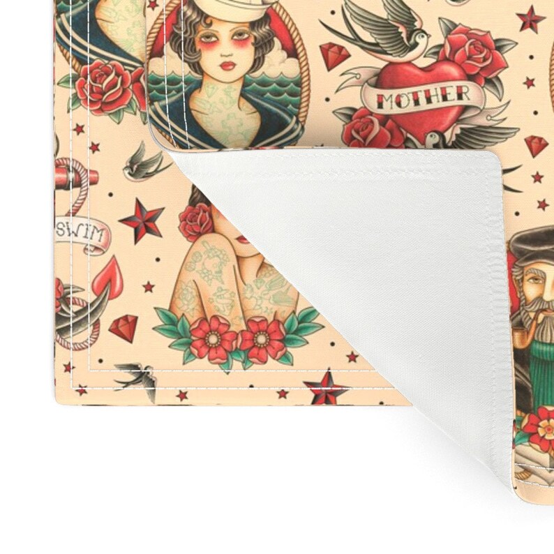 Vintage Tattoo Placemats Set of 2 Old School Tattoo by Etsy