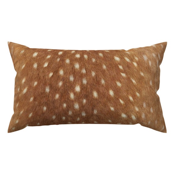 Faux Deer Hide Accent Pillow Spring Fawn by Willowlanetextiles Fawn Spots Woodland Animal Rectangle Lumbar Throw Pillow by Spoonflower Etsy