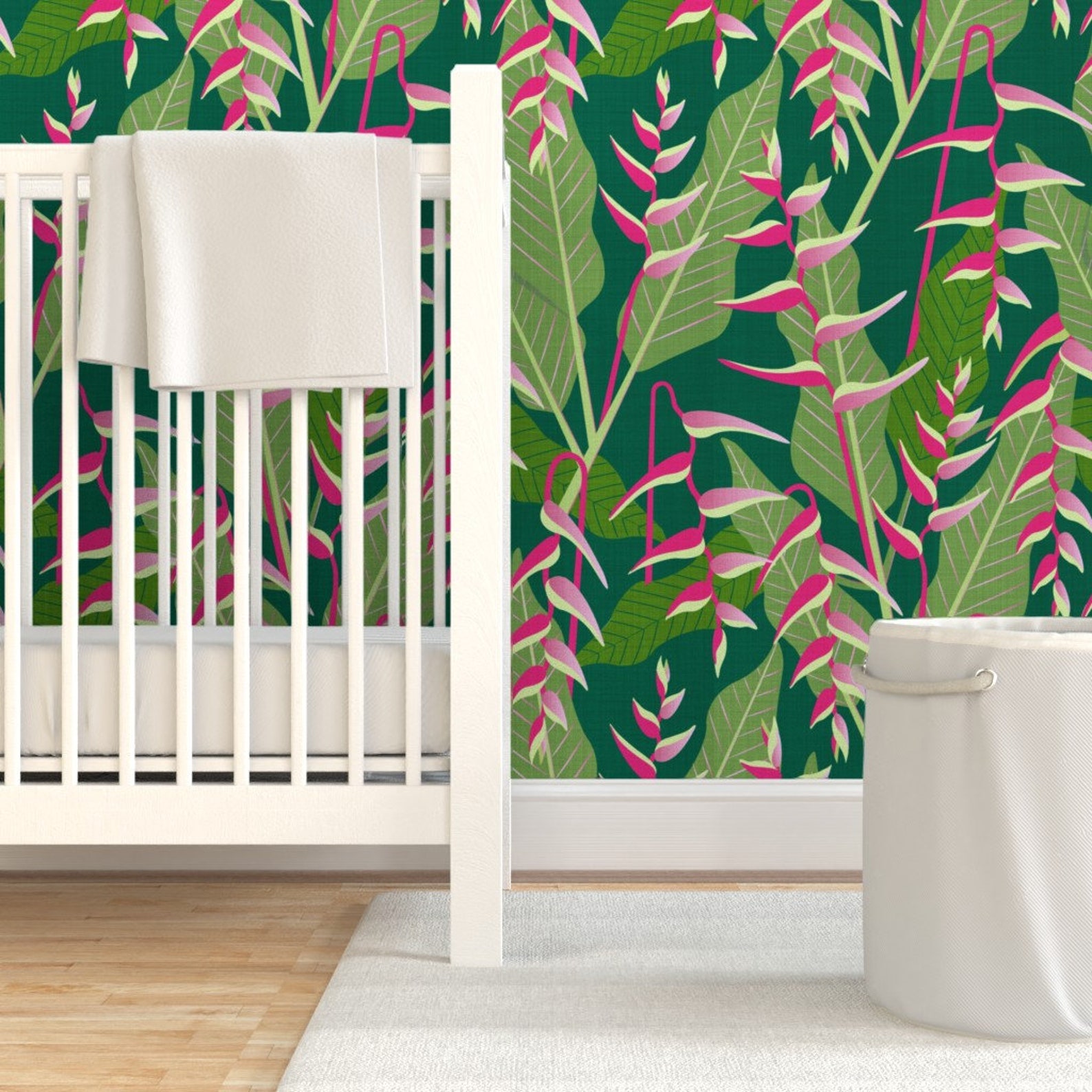 Pink Wallpaper Heliconia Preserve by lynnbishopdesign | Etsy