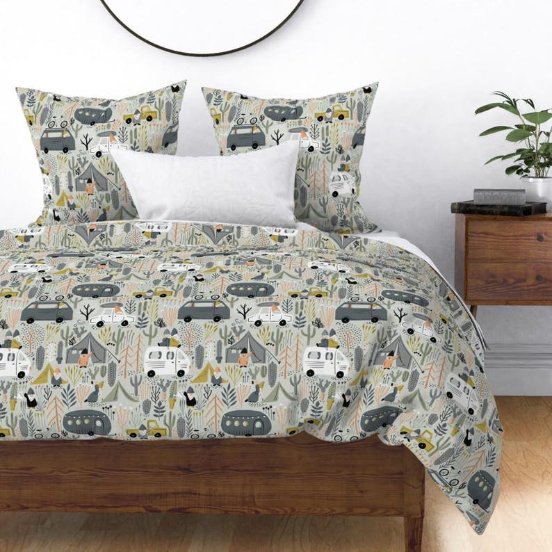 Gnomes Bedding - Gnome Nomads by amy_maccready - Camper Van Desert Camping Folklore Cotton Sateen Duvet Cover OR Pillow Shams by Spoonflower image 9