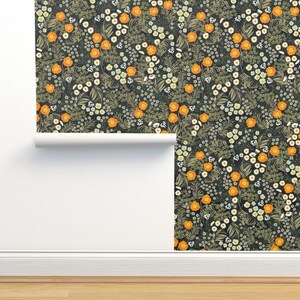 Maximalist Floral Non-Pasted Wallpaper - Collette Floral by onesweetorange - Botanical Garden Wallpaper Double Roll by Spoonflower