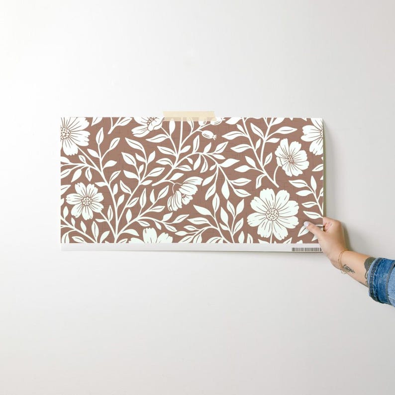 Rustic Farmhouse Non-Pasted Wallpaper Floral Cottagecore Cabincore - Cabincore Floral by little_forest_atelier Wallpaper by Spoonflower image 10