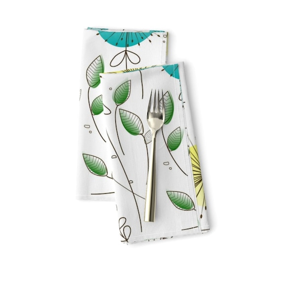 Mid Century Modern Vintage Retro Cotton Dinner Napkins by Roostery Set of 2