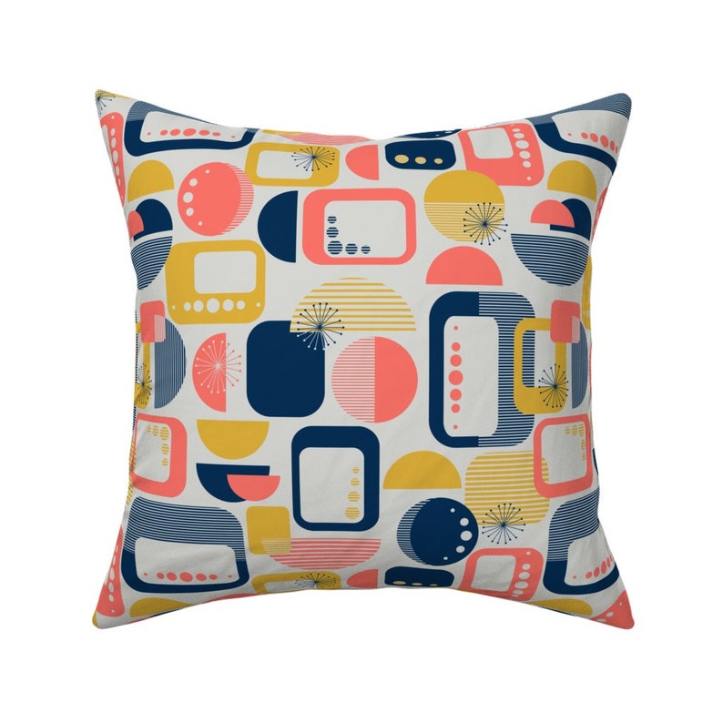 Mid Century Modern Throw Pillow Mid Century Coral by Etsy