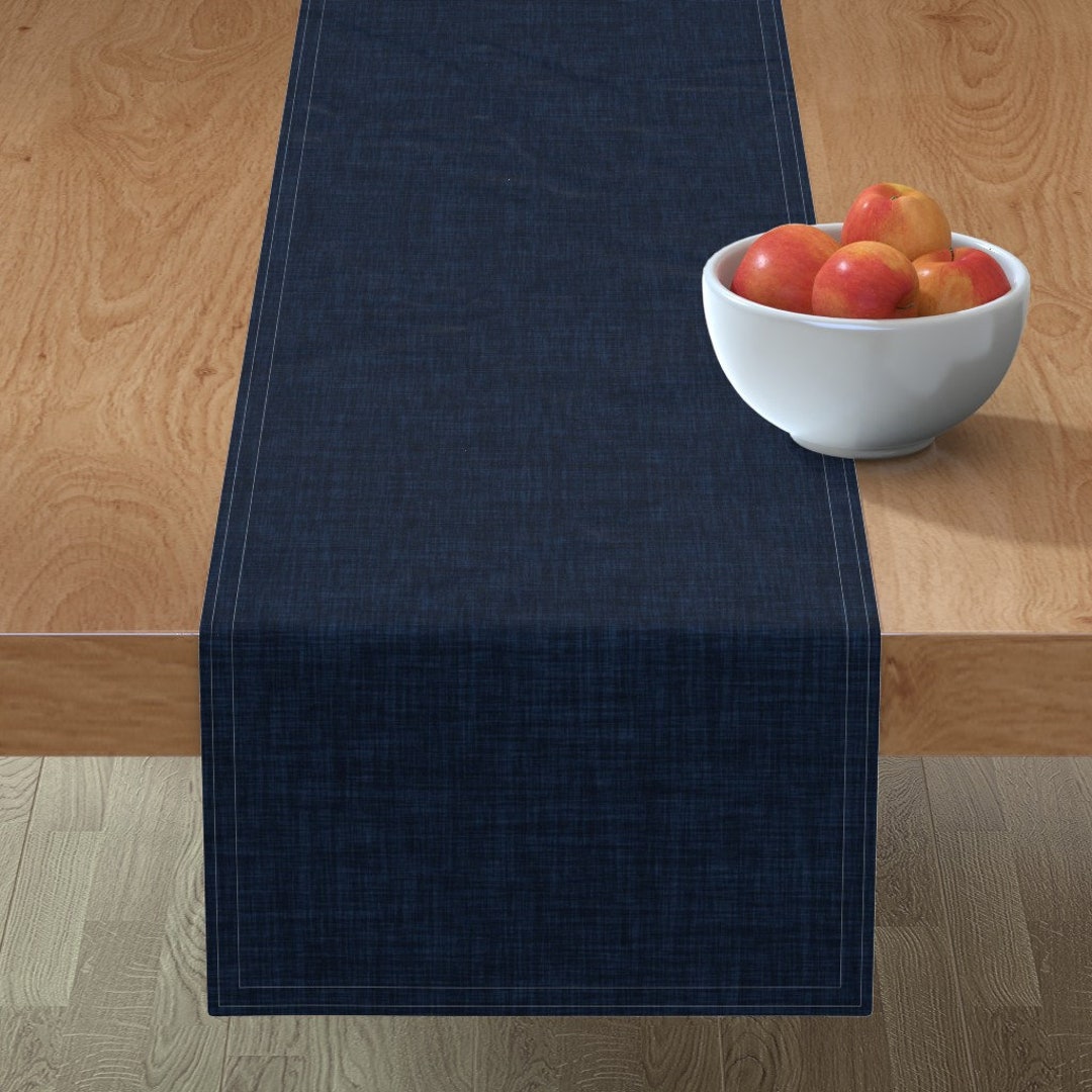 Navy Blue Table Runner Weathered Navy by Ivieclothco Linen - Etsy