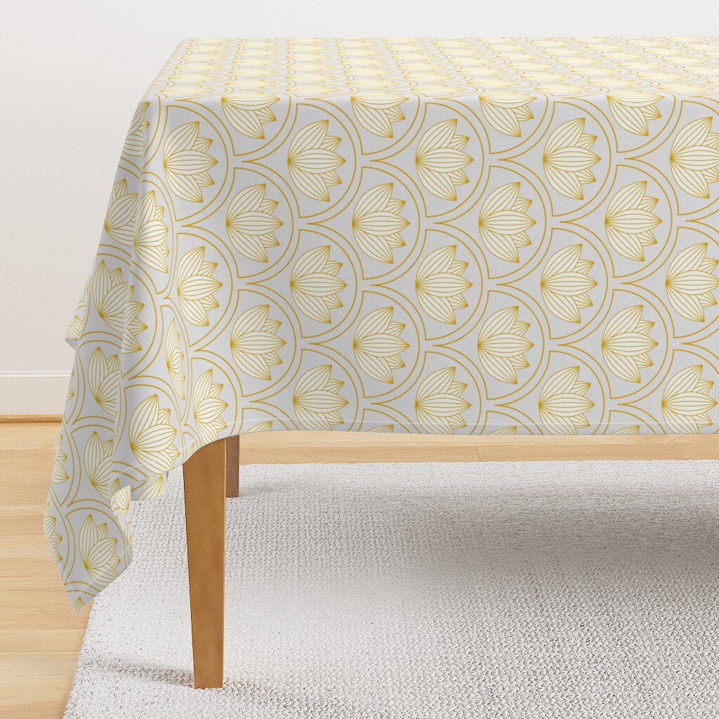 Water Lilies Tablecloth Art Deco Water Lilies by miavaldez Luxurious 1920s Style Art Deco Cotton Sateen Tablecloth by