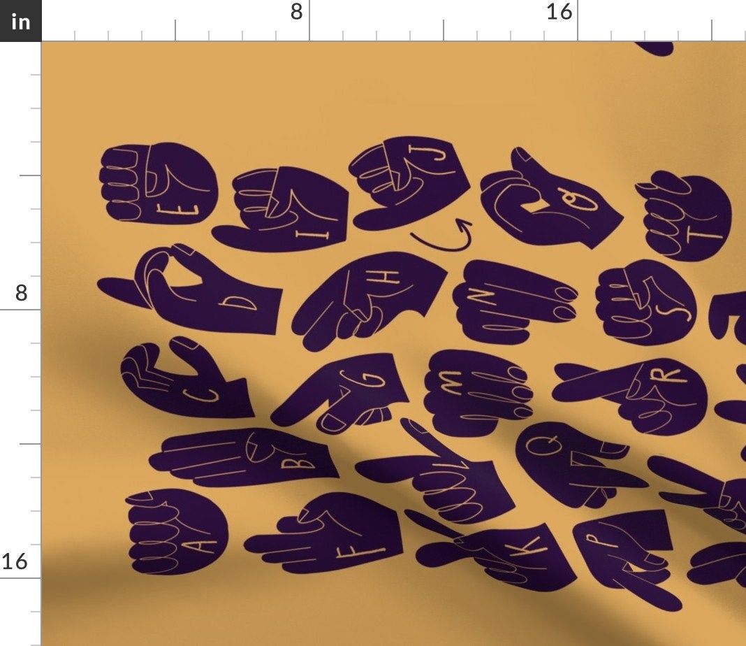 Alphabet Tea Towel Sign Language Alphabet Asl by anda Tea Etsy