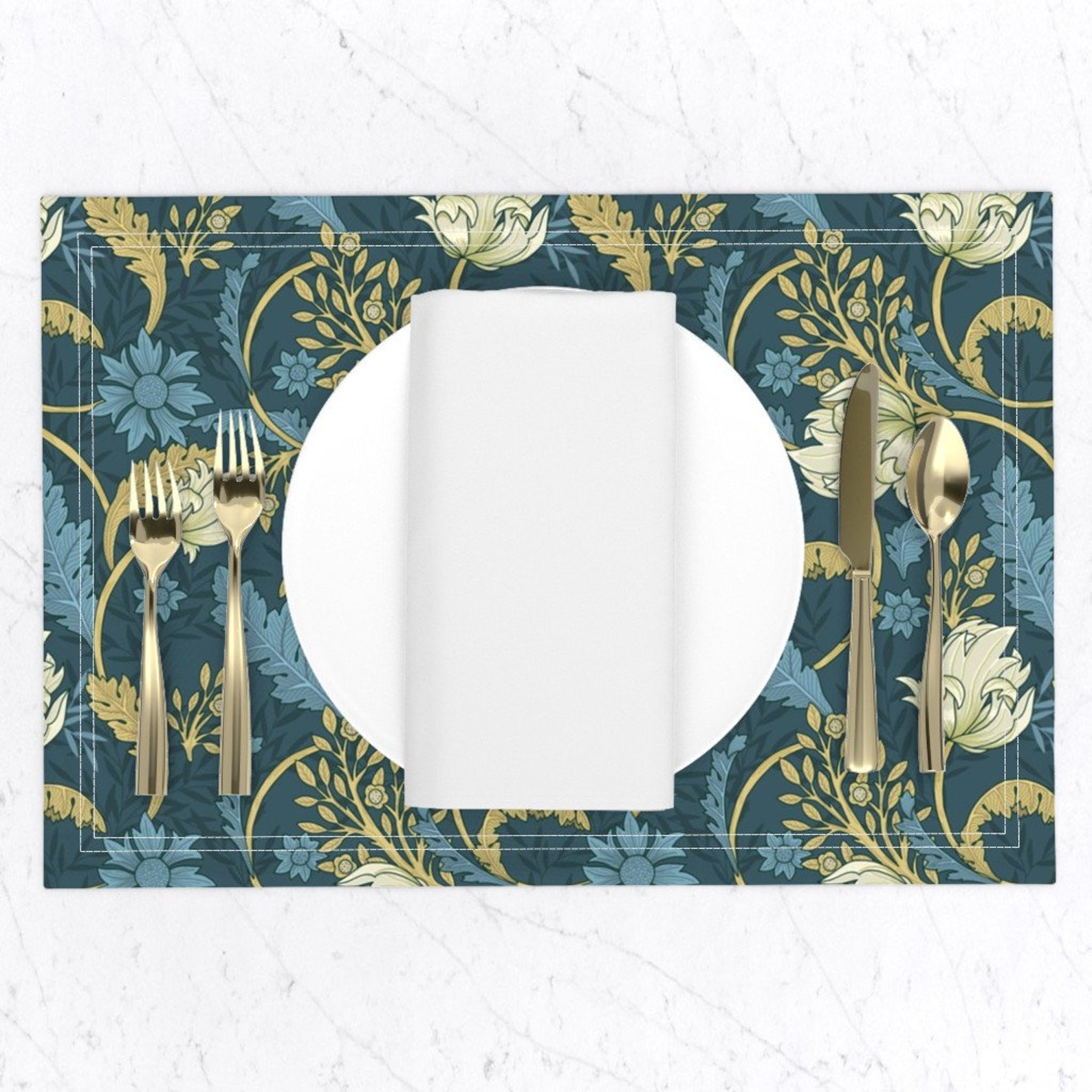 Elegant Victorian Placemats set of 2 Vintage Flowers by Etsy