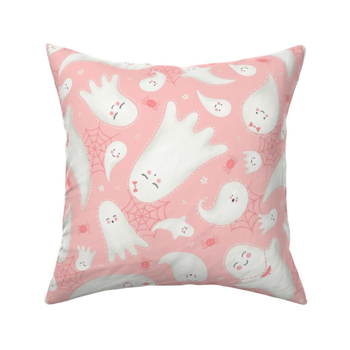 Cute Pink Ghost Throw Pillow Pastel Pink Halloween Ghosts by Etsy