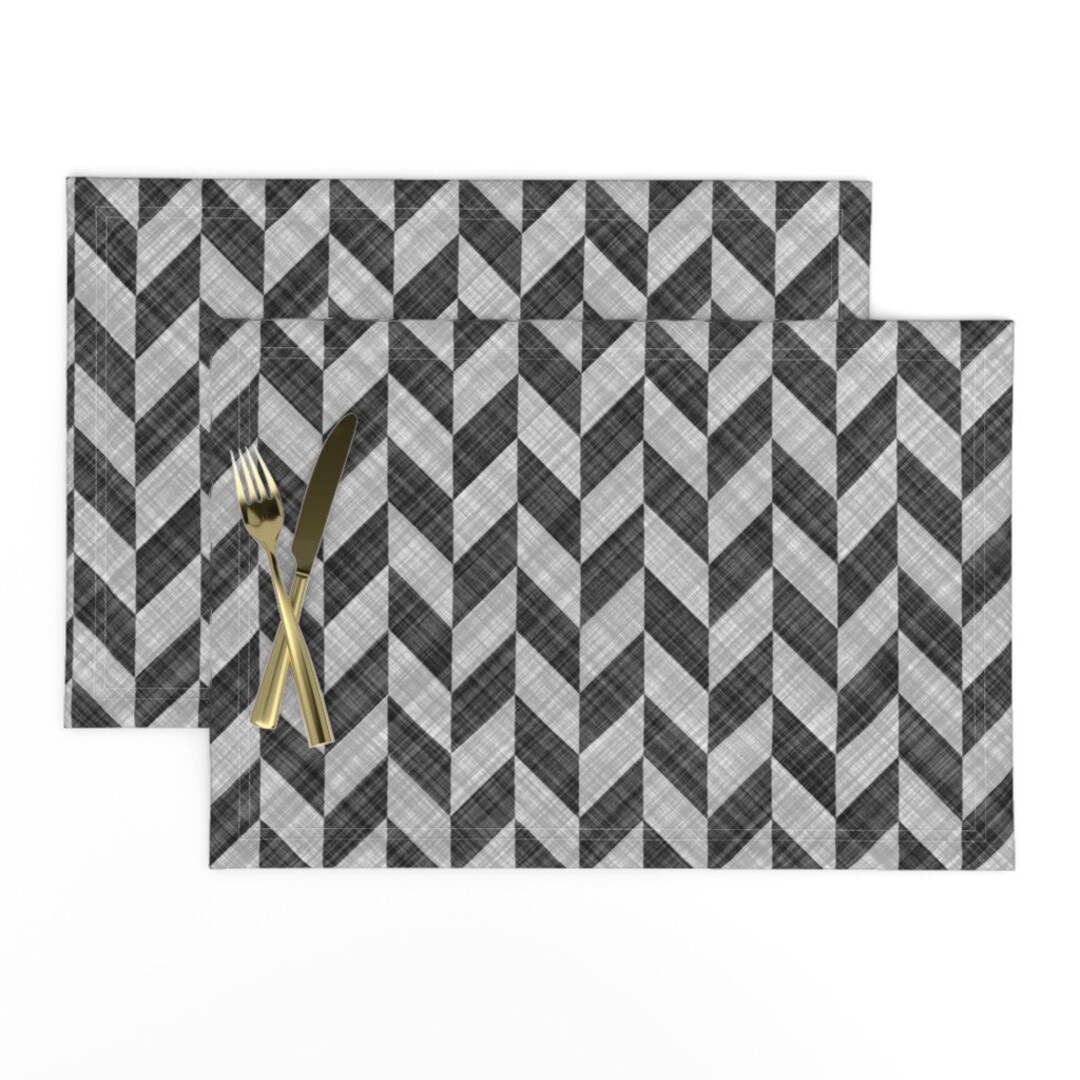 Zig Zag Placemats set of 2 Chevron Linen Zigzag Alternate by Bonnie