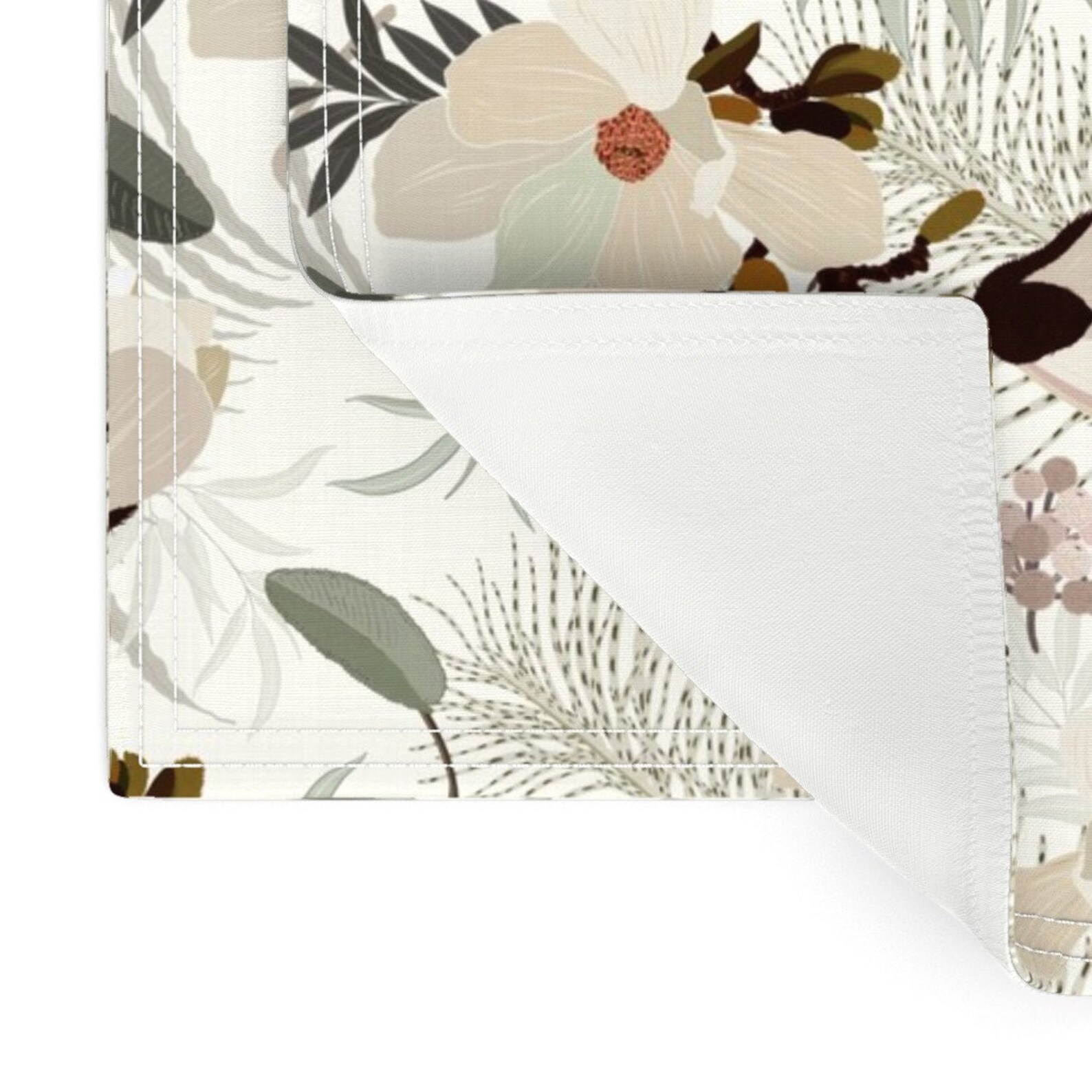 Magnolia Floral Placemats set of 2 Ella Cream by Etsy