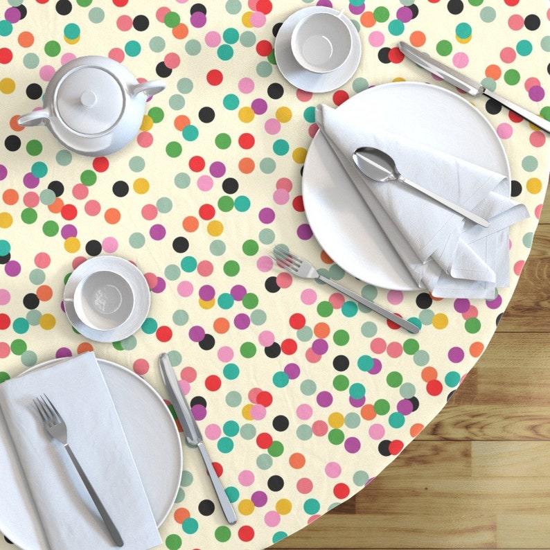 Mod Confetti Round Tablecloth Confetti by michellenilson Etsy
