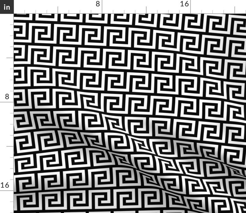 Geometric Black And White Home Decor Cloth Napkins by Spoonflower Labyrinth Cocktail Napkins - Greek Key Pattern by mkokolo Set of 4