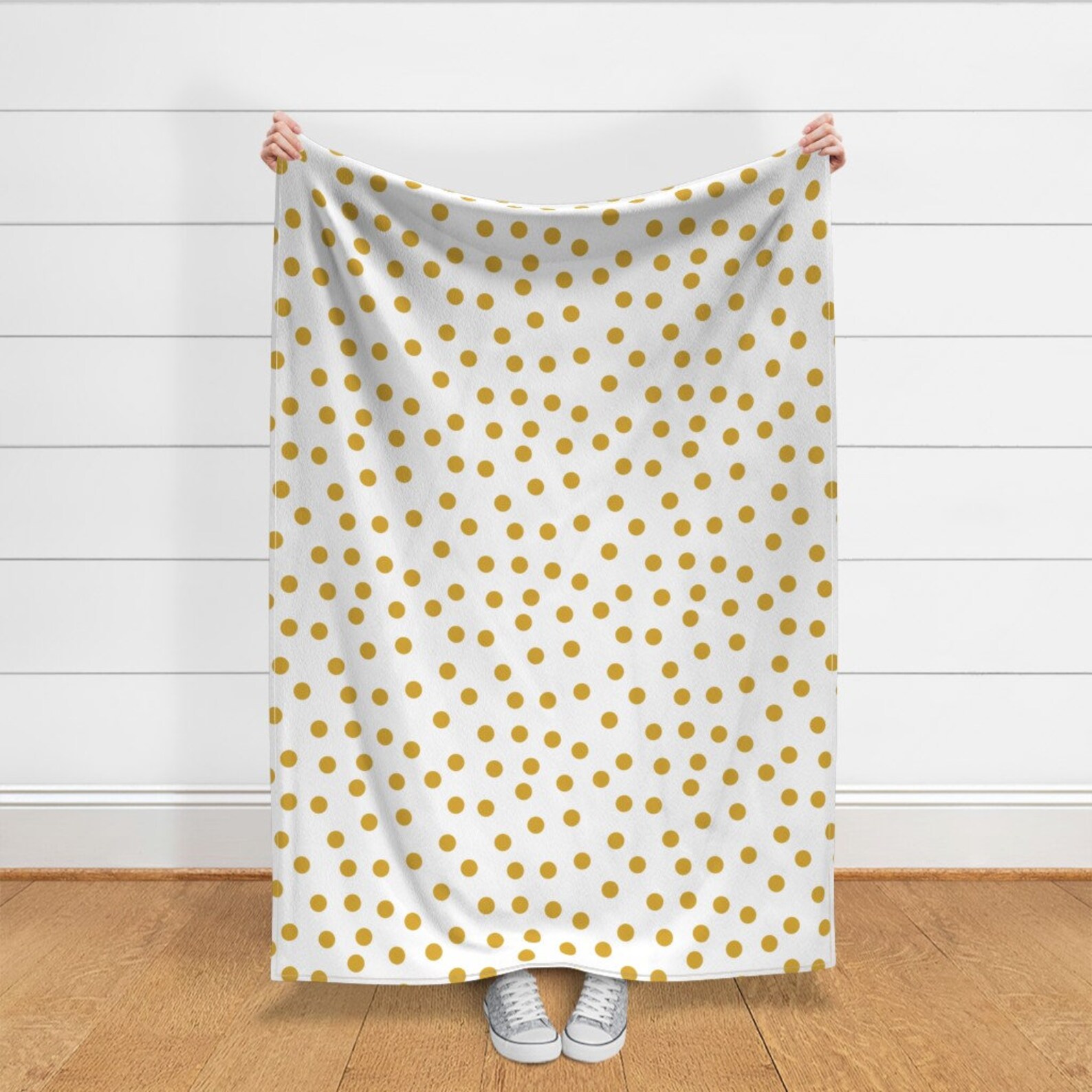 Mustard Gold Throw Blanket Polka Dot Scatter Mustard by Etsy