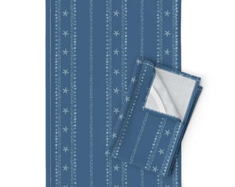 Kusthanddukar Set om 2 - Nautical Beach House Sommarprickar Minimalistisk Havslinne Bomull - - Sjöstjärna Randig Hav av booboo_collective
