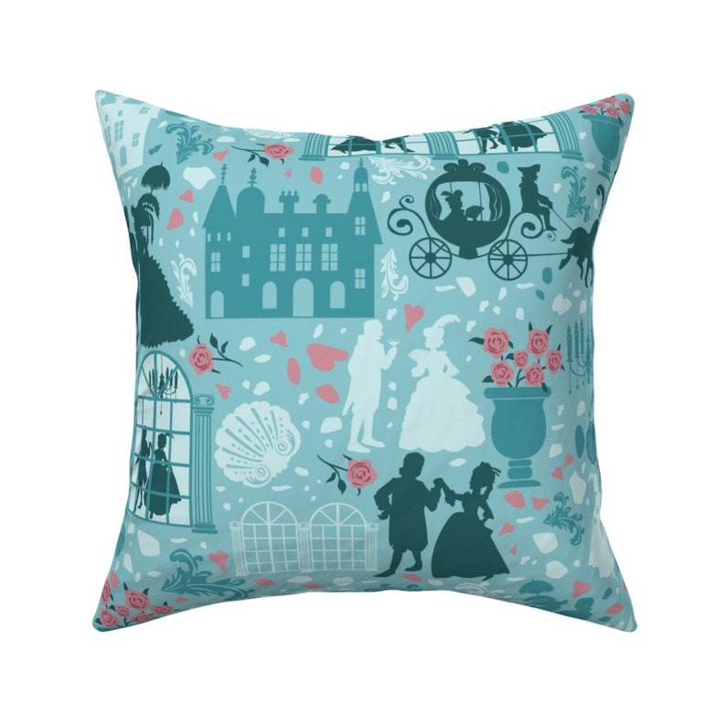Parisian Shabby Chic 18x18 Square Throw Pillow by Spoonflower Rococo 1700s Aristocrats by ksharpstudio Baroque Palace Throw Pillow