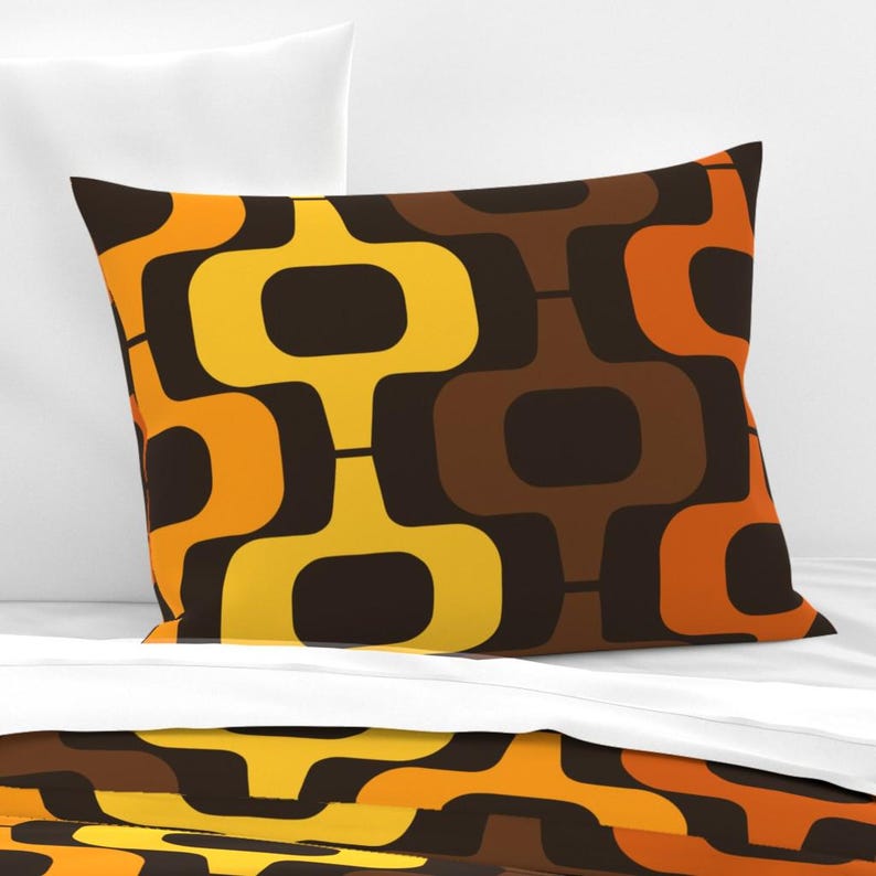 1970s Bedding - Mid Century by artistkierstan - Ogee Mid Mod Mcm Large Scale Jumbo Cotton Sateen Duvet Cover OR Pillow Shams by Spoonflower image 2