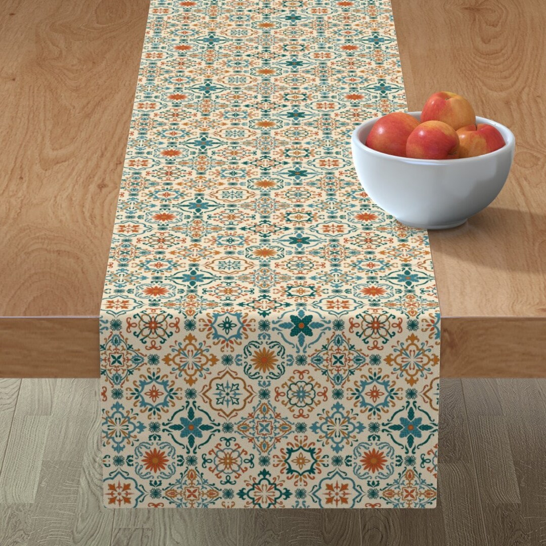 Spanish Tiled Table Runner Spanish Tiles by Maritcooper Etsy