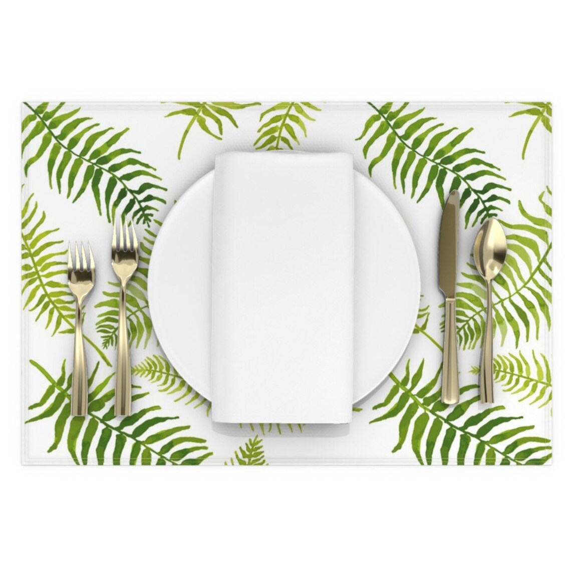 Green Placemats Set of 2 Fernilicious by Etsy