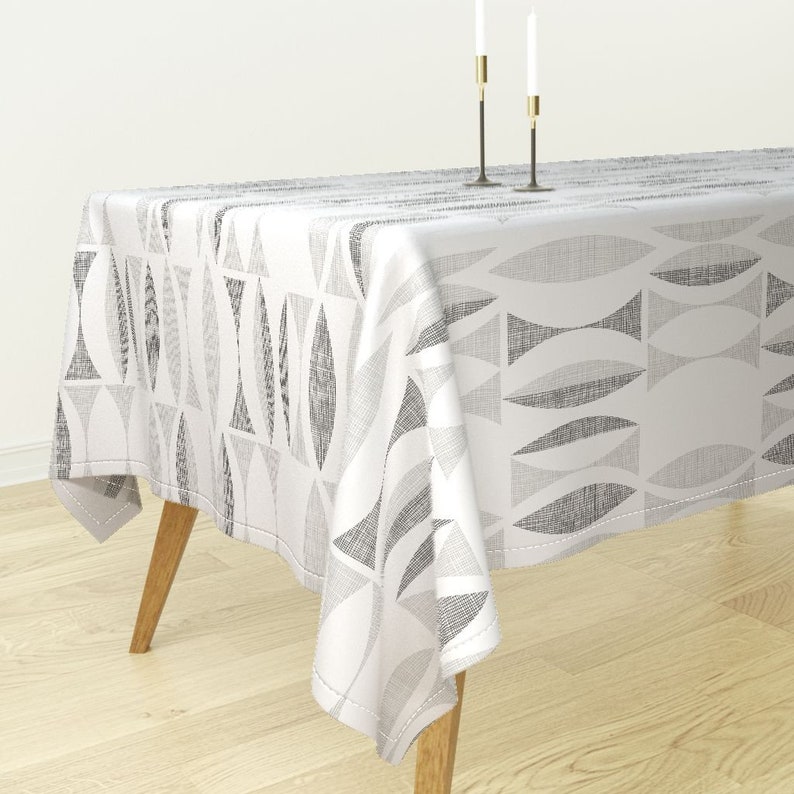 Table Runner Mid Century Modern Waves Farmhouse Geometric Sateen LP Table Runner Mid Century Modern Waves Farmhouse Geometric Sateen LP