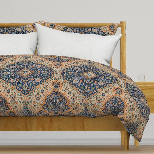 Ropa de cama Kilim - Bis de muhlenkott - Vintage Damasco islámico persa turco algodón satén funda nórdica o almohada Shams de Spoonflower