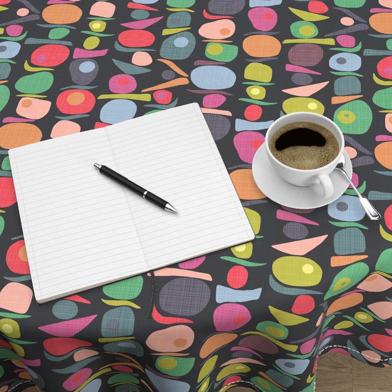 Kebob Cotton Sateen Circle Tablecloth by Spoonflower Balance Round Tablecloth Equilibrium by scrummy
