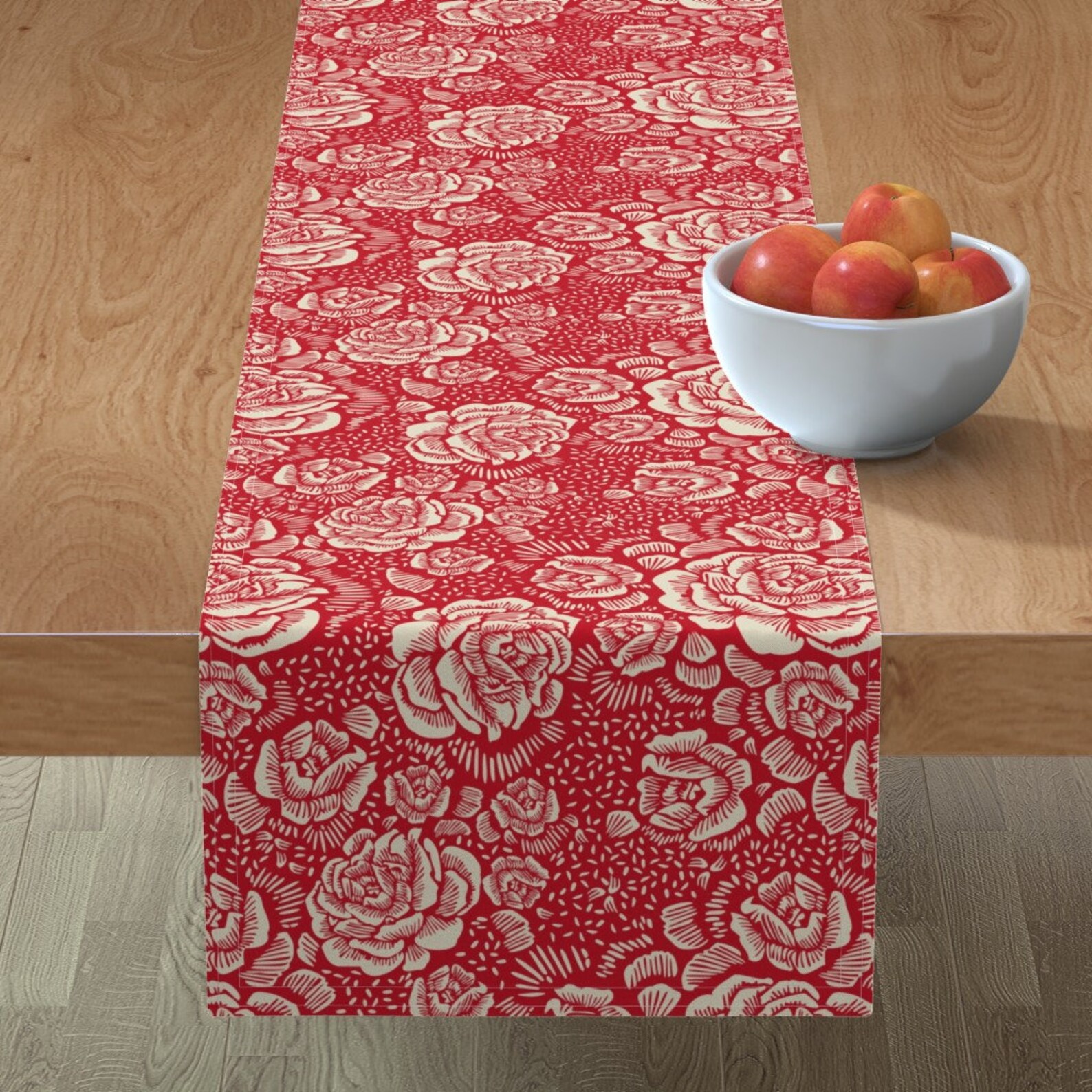 Rose Table Runner Holiday Rose Red by Cinneworthington Etsy