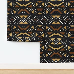 Mali Non-Pasted Wallpaper West Africa Afrocentric Bogalon Modern Home Decor Mudcloth - Mudcloth by susaninparis Wallpaper by Spoonflower
