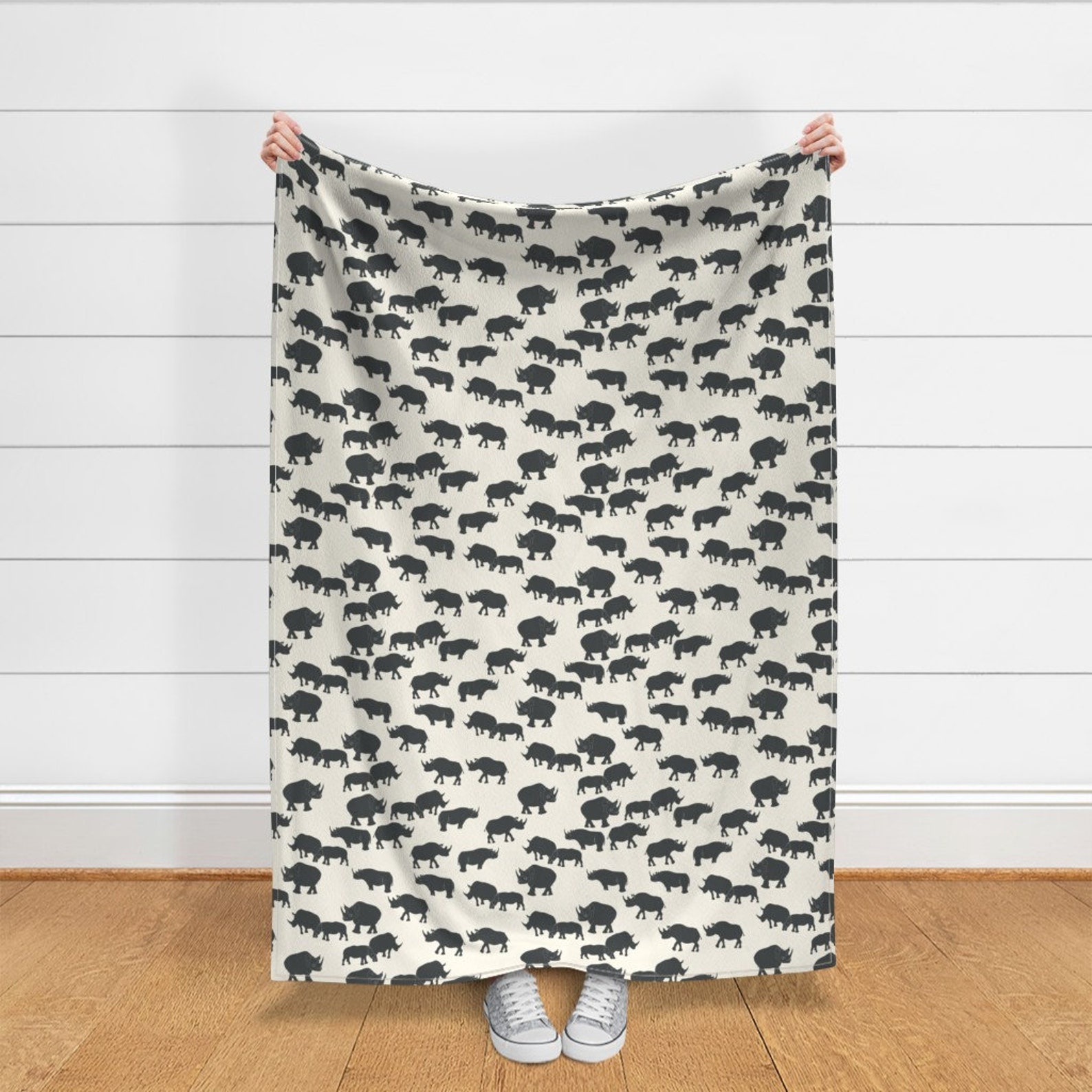 Black Rhino Throw Blanket the Black Rhino by Claireybean Etsy