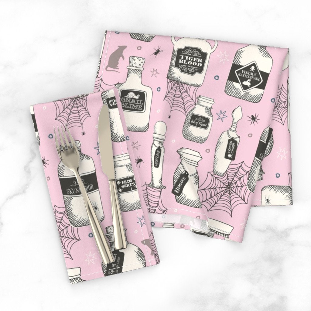 Discover Witchcraft Dinner Napkins Halloween Pastel Pink Potion