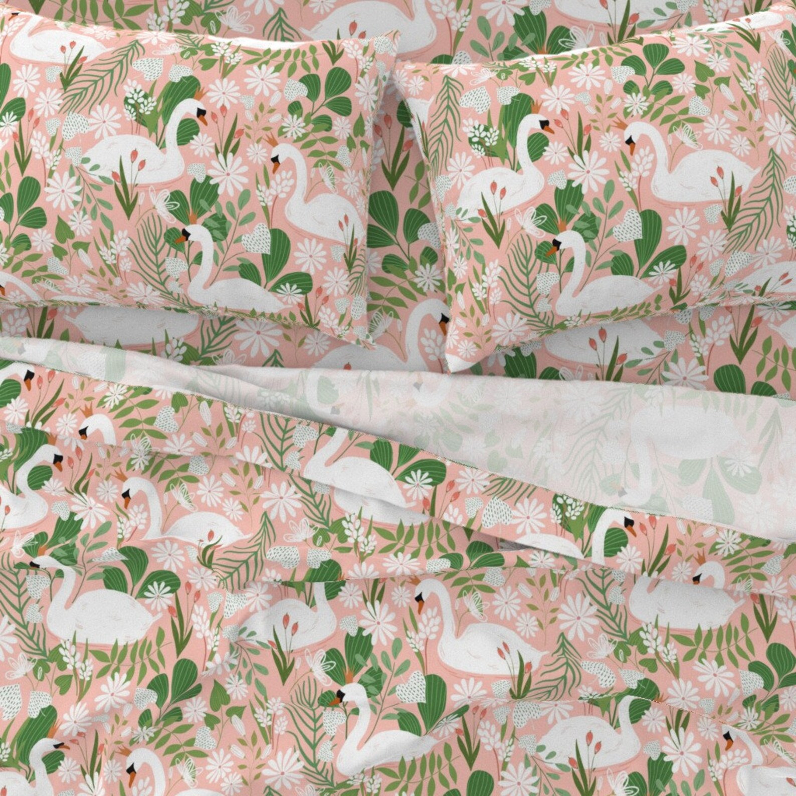Swan Sheets Swan Princess Medium Pink by | Etsy