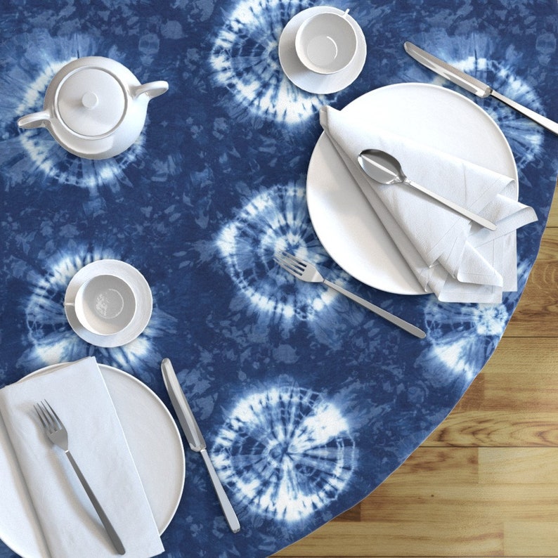 Circle Shibori Round Tablecloth Shibori 26 Indigo by Etsy