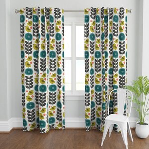 Vintage Earthy Floral Curtain Panel main image 1