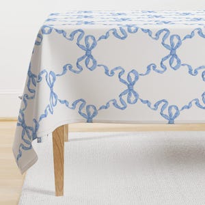 Rococo Bows Tablecloth - Large Ribbon Trellis by danika_herrick - Romantic Cottagecore  Cotton Sateen Tablecloth by Spoonflower