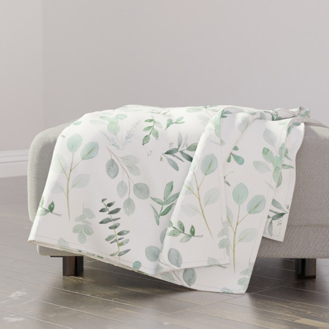 Eucalyptus Throw Blanket Blue Green Eucalyptus by Etsy