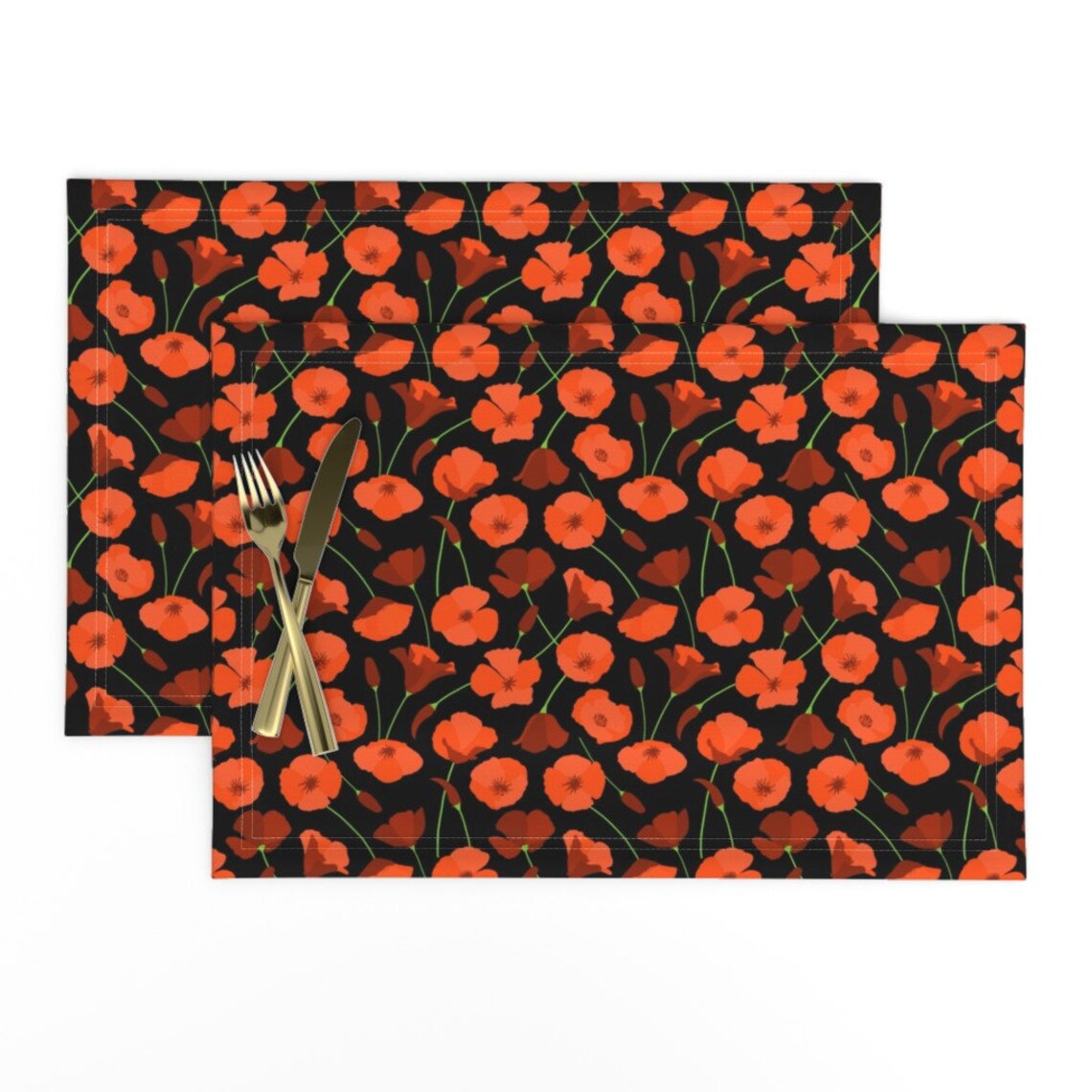 Poppy Placemats Set of 2 California Poppies by Etsy