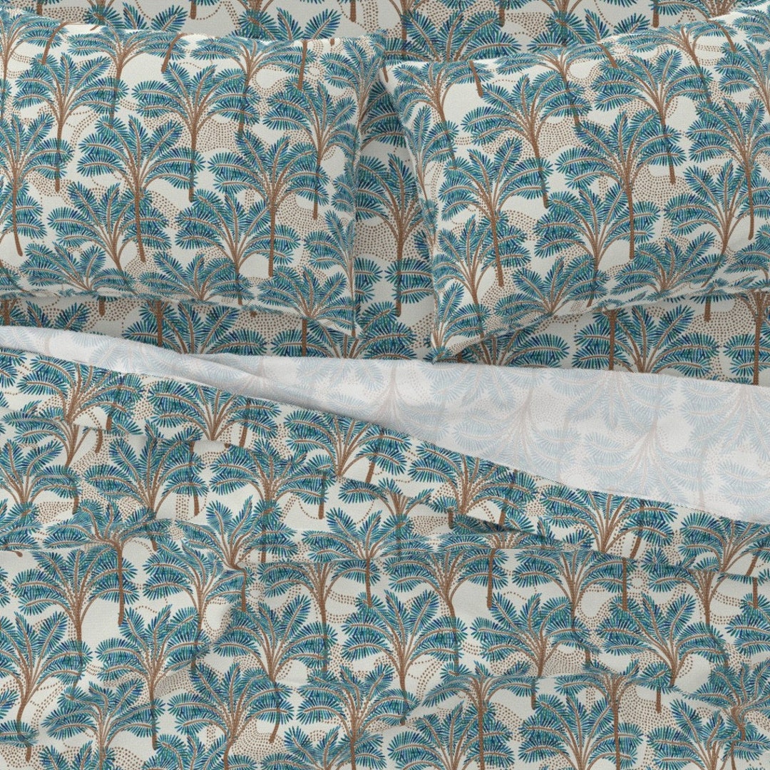 Vintage Palms Sheets Turquoise Palm Trees by Evamatise - Etsy