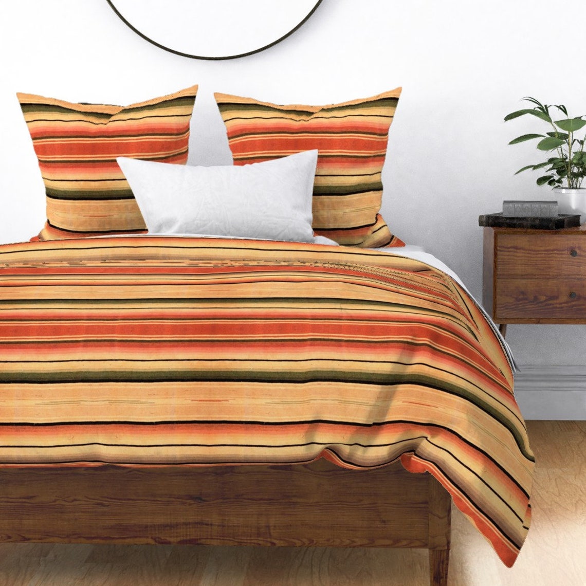 Western Rustic Duvet Cover Saltillo Stripe by Etsy