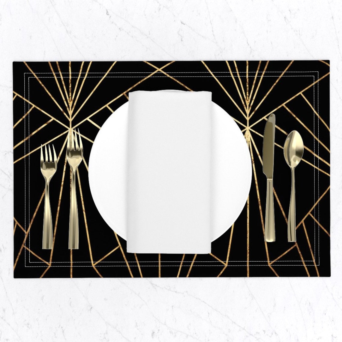 Art Deco Placemats set of 2 and All That Jazz Large Etsy