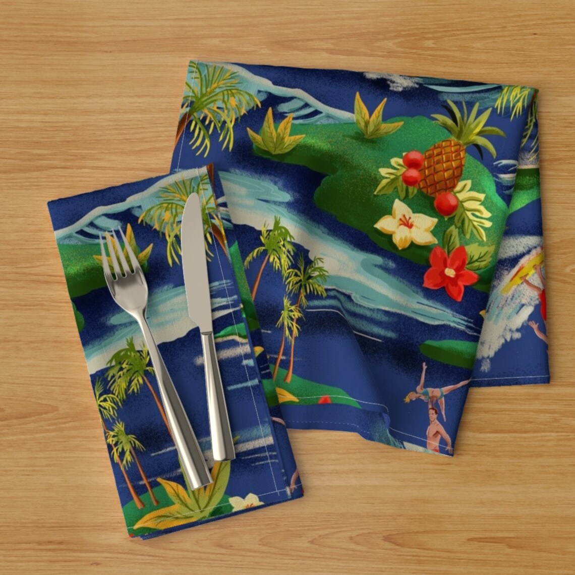 Island Dinner Napkins Set of 2 Hawaiian Vacation by Etsy