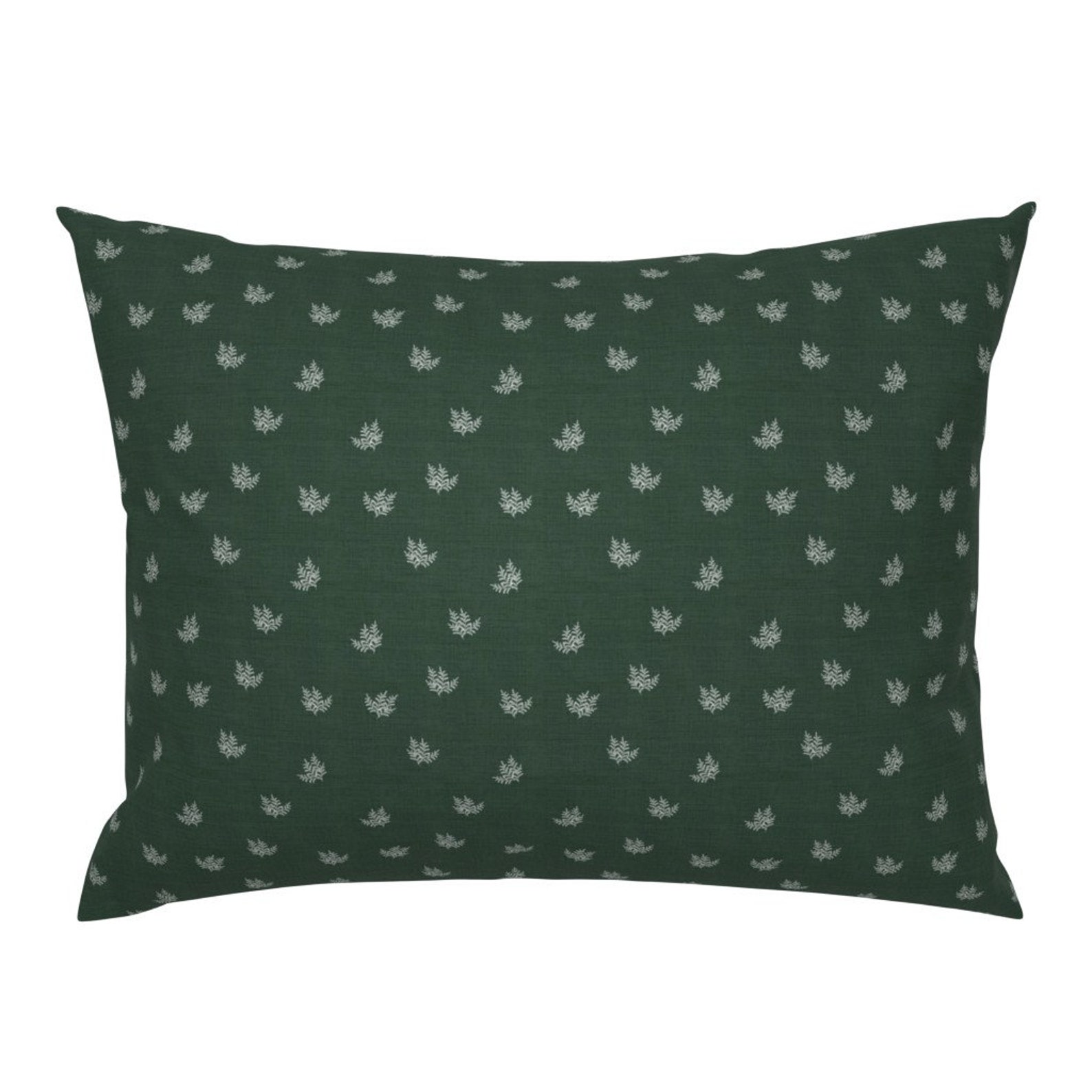 Dark Green Pillow Sham Feathery Fern Pine Green by Etsy
