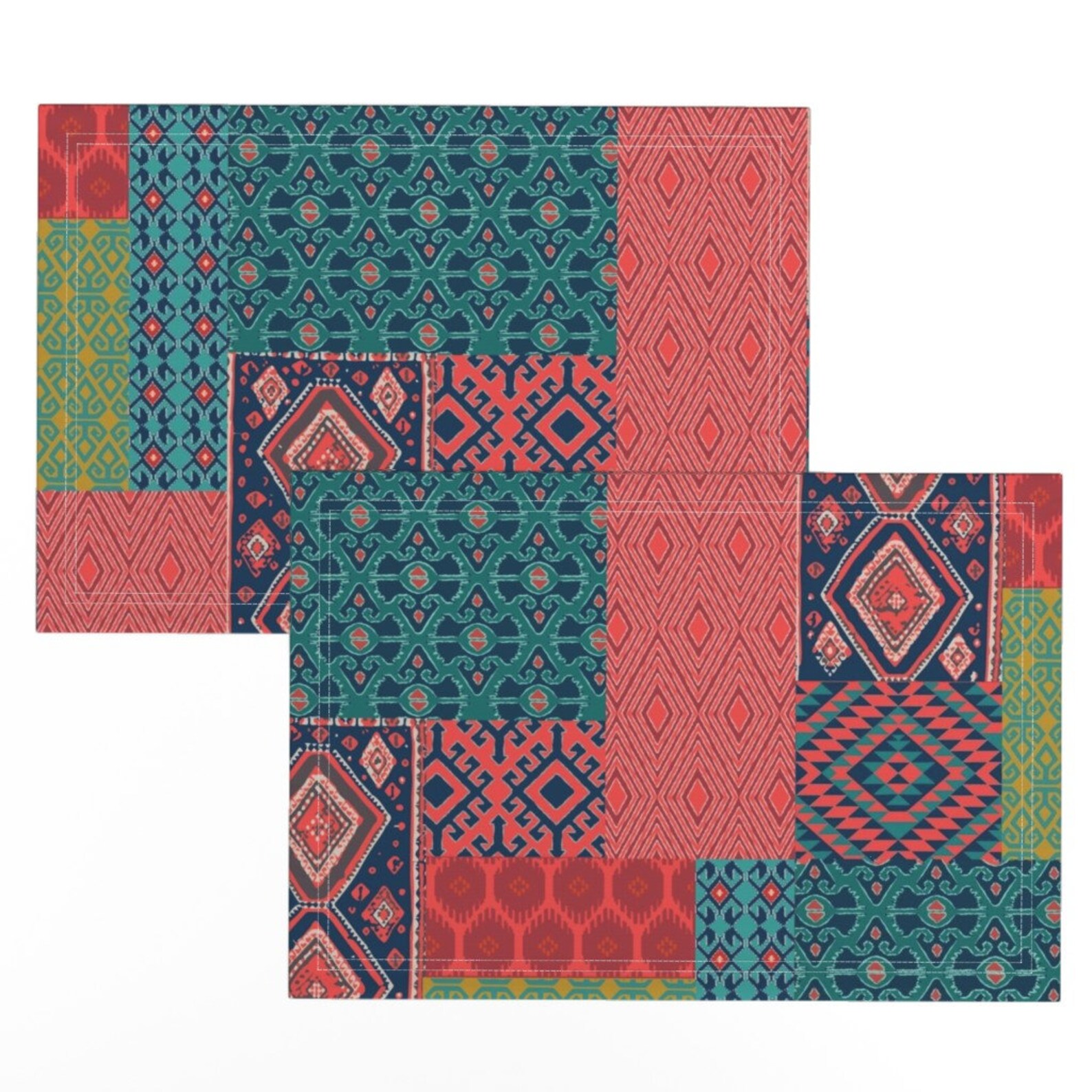 Ikat Placemats set of 2 Ikat Room Patchwork by Etsy