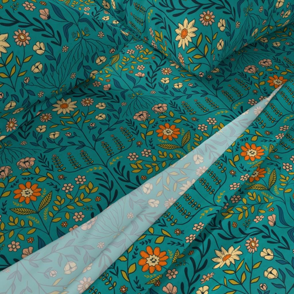 ヴィンテージダマスクシーツ - ブリタニーターコイズ（scarlet_soleil