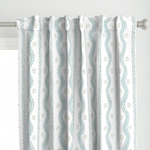 Mint Green Preppy Curtain Panel - Andrew Stripe by danika_herrick - Traditional Stripe Grandmillennial Custom Curtain Panel by Spoonflower