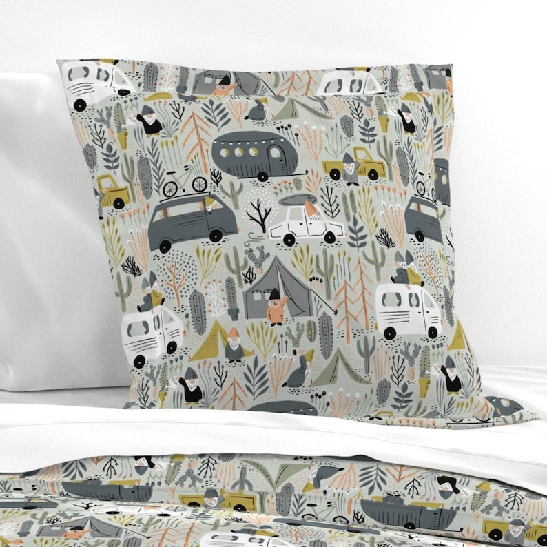 Gnomes Bedding - Gnome Nomads by amy_maccready - Camper Van Desert Camping Folklore Cotton Sateen Duvet Cover OR Pillow Shams by Spoonflower image 8
