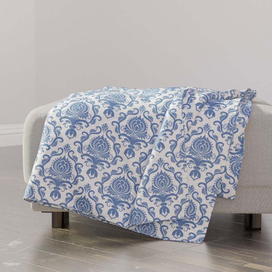 Traditional Damask Throw Blanket French Country by Nerdandvine French